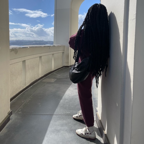 RARE Port Purple Los Angeles Apparel Heavy Fleece Garment Dye Sweatshirt - Picture 4 of 5